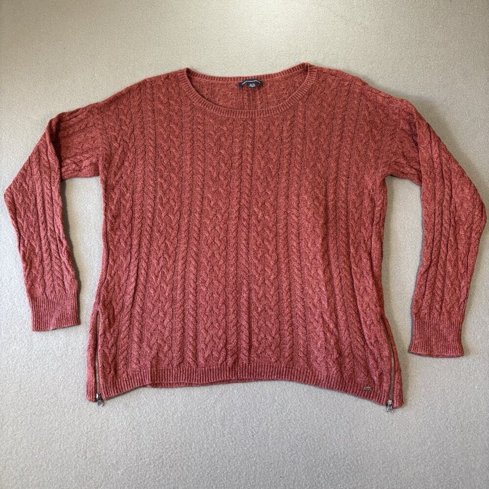 American Eagle Womens Cable Knit Sweater Cozy Cottagecore Preppy‎ Casual Fall XL